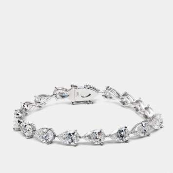 Pre Owned 18 cts Pear Lab Grown Diamonds 18k White Gold Bracelet