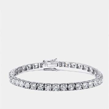 Pre Owned 6.4 cts Round Lab Grown Diamonds 18k White Gold Bracelet