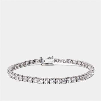 Pre Owned 4.8 cts Round Lab Grown Diamonds 18k White Gold Bracelet