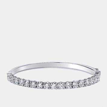 مملوكة مسبقًا 5.35 cts Round Lab Grown Diamonds 18k White Gold Bracelet