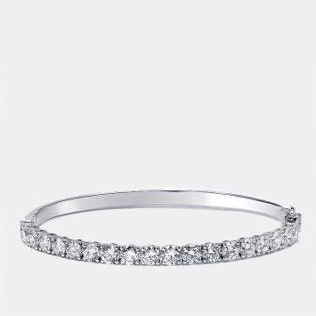 Pre Owned 4.00 cts Round Lab Grown Diamonds 18k White Gold Bracelet