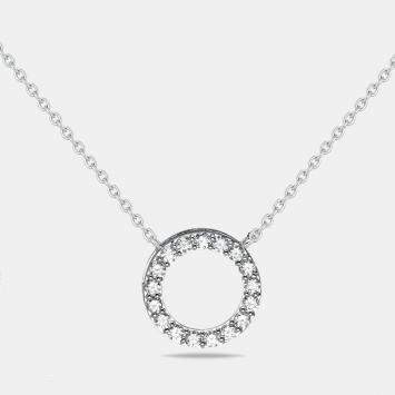 Pre Owned 0.49 cts Round Lab Grown Diamonds 18k White Gold Necklace
