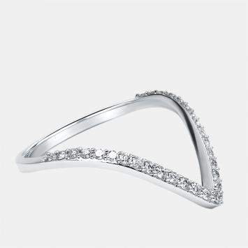 مملوكة مسبقًا 0.28 cts Round Lab Grown Diamonds 18k White Gold Ring Size 50
