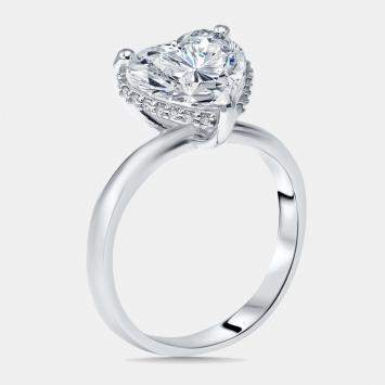 مملوكة مسبقًا 3.1 cts Heart, Round Lab Grown Diamonds 18k White Gold Ring Size 51