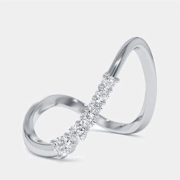 Pre Owned 0.35 cts Round Lab Grown Diamonds 18k White Gold Ring Size 52