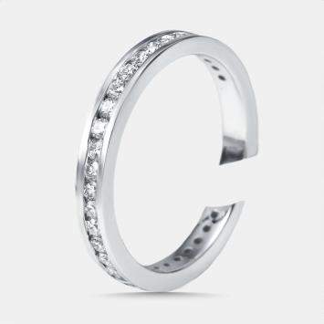 مملوكة مسبقًا 0.63 cts Round Lab Grown Diamonds 18k White Gold Ring Size 52