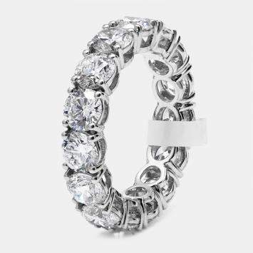 Pre Owned 5.5 cts Round Brilliant Lab Grown Diamonds 18k White Gold Eternity Band Ring Size 49