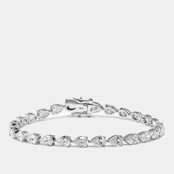 مملوكة مسبقًا 8.8 cts Pear Brilliant Lab Grown Diamonds 18k White Gold Bracelet