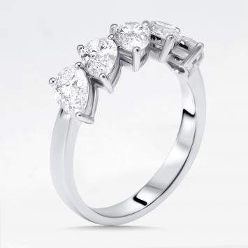 Pre Owned 1.7 cts Pear Lab Grown Diamonds 18k White Gold Ring Size 52