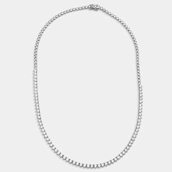 Pre Owned 7.5 cts Round Lab Grown Diamonds 18k White Gold Necklace