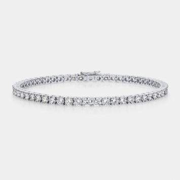 مملوكة مسبقًا 5.30 cts Round Brilliant Cut Lab Grown Diamonds 18k White Gold Tennis Bracelet