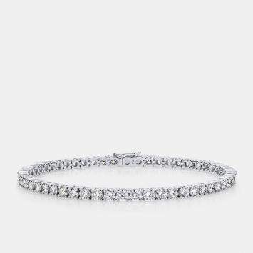 Pre Owned 7.20 cts Round Brilliant Cut Lab Grown Diamonds 18k White Gold Tennis Bracelet