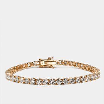 Pre Owned 7.20 cts Round Brilliant Cut Lab Grown Diamonds 18k Rose Gold Tennis Bracelet