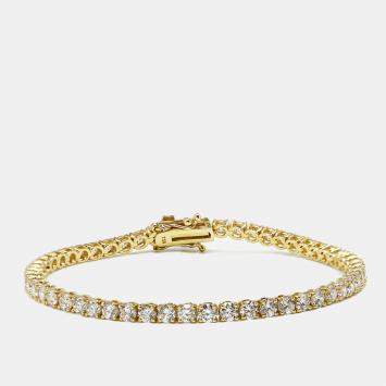 Pre Owned 5.30 cts Round Brilliant Lab Grown Diamonds 18k Yellow Gold Tennis Bracelet