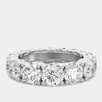 Pre Owned 6 cts Round Lab Grown Diamond 18k White Gold Wedding Eternity Band Size 52