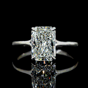 Pre Owned 2.50 cts Radiant Lab Grown Diamond 18k White Gold Ring Size 52