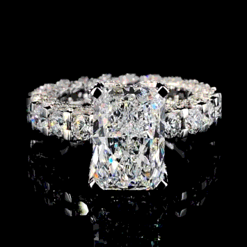 Pre Owned 6.20 cts Radiant Cut Lab Grown Diamond 18k White Gold Ring Size 52