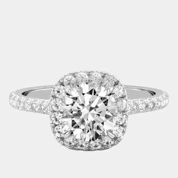 Pre Owned 1.7 cts Round Lab Grown Diamond 18k White Gold Wedding Ring Size 52