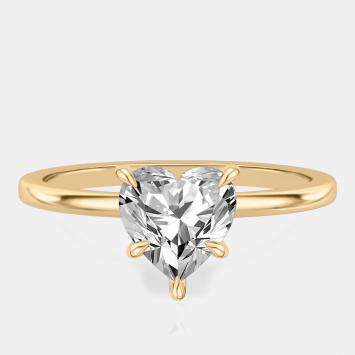 Pre Owned 1.1 cts Heart Lab Grown Diamond 18k Yellow Gold Wedding Ring Size 52