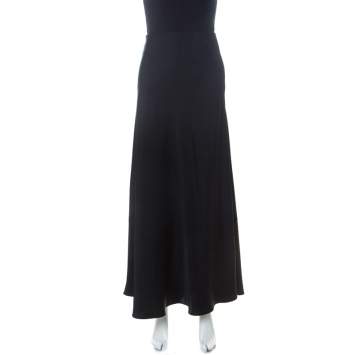 Pre Owned The Row Black Crepe Fluted Hem Annistyn Skirt XS 
