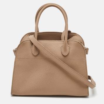 Pre Owned The Row Beige Leather Margaux 10 Satchel