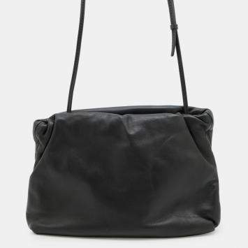 Pre Owned The Row Black Leather Shoulder Bag