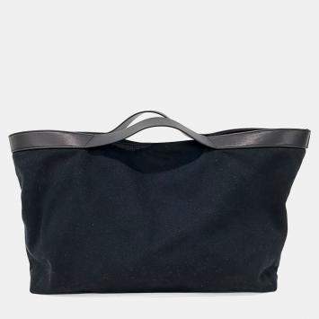Pre Owned The Row Black Fabric Kit Tote Bag
