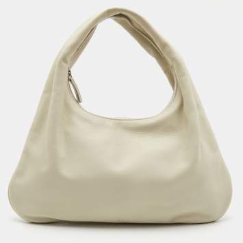 Pre Owned The Row Ivory Leather Small Everyday Hobo 