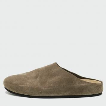 مملوكة مسبقًا The Row Hugo Size 40 Olive Green Suede Flat Mules