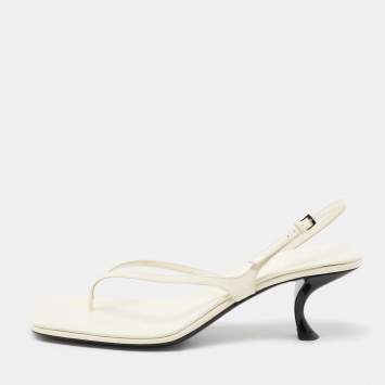 Pre Owned The Row White Leather Constance Slingback Sandals Size 39