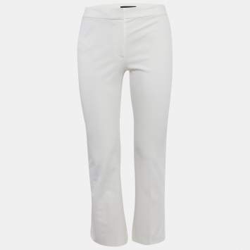 Pre Owned Theory White Gabardine Kick Pants S