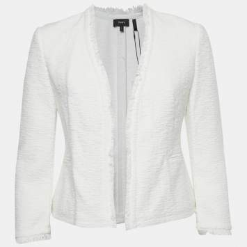 Pre Owned كارديجان نَظَرِيَّة كحلي أزرق/أبيض مخطط متوسط الحجم