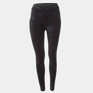 Pre Owned Theory Black Velvet Knit Leggings S