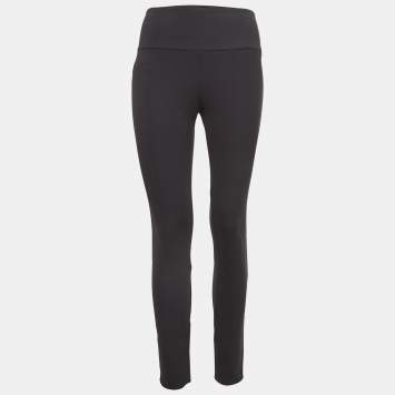 Pre Owned Theory Black Jersey High-Rise Leggings S