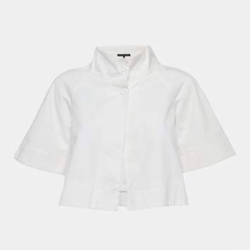 Theory White Cotton Gabardine Top XS