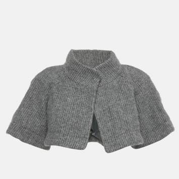 Pre Owned Theory Grey Wool Rib Kit Capelet S