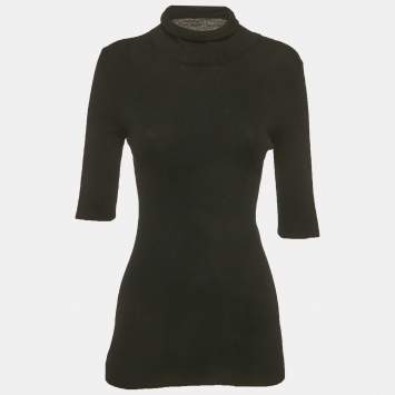 Pre Owned ```
بوليفر ثيوري برقبة موك مضلع أسود متوسط
```