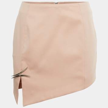 Pre Owned Thiery Mugler x H&M Pink Gabardine Asymmetric Mini Skirt S