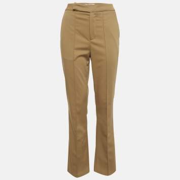 مملوكة مسبقًا بنطلون ثيرد فورم بني جاباردين واسع مقاس صغير جدًا