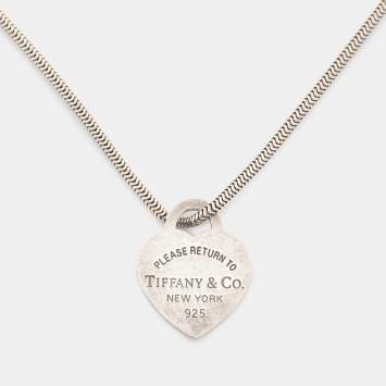 Pre Owned Tiffany & Co. Return To Tiffany Heart Tag Sterling Silver Pendant Necklace