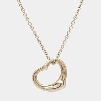 Pre Owned Tiffany & Co. Elsa Peretti Open Heart Sterling Silver Necklace
