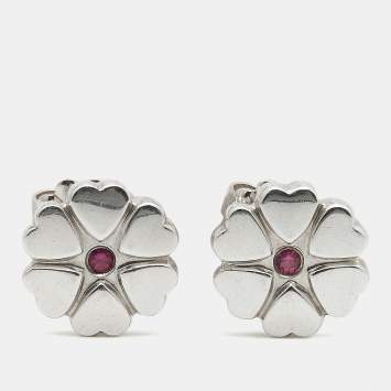 Pre Owned Tiffany & Co. Paloma Picasso Pink Sapphire Sterling Silver Earrings