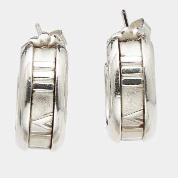 Pre Owned Tiffany & Co. Atlas Sterling Silver Hoop Earrings