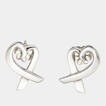 Pre Owned Tiffany & Co. Paloma Picasso  Loving Heart Sterling Silver Earrings