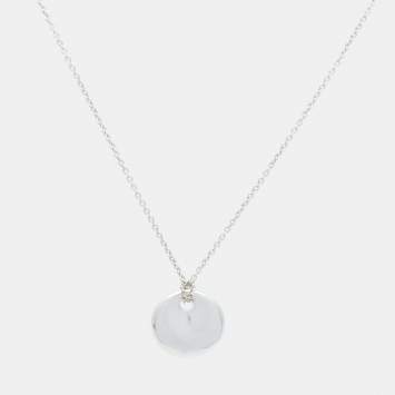 مملوكة مسبقًا Tiffany & Co. Elsa Peretti Round Disc Sterling Silver Pendant Necklace