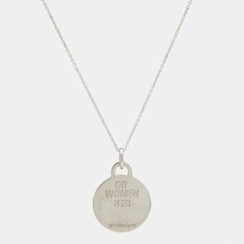 مملوكة مسبقًا Tiffany & Co.'Go Women 2023' Sterling Silver Pendant Necklace