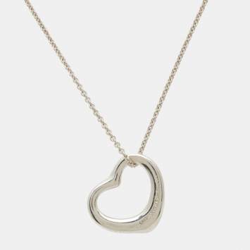 Pre Owned Tiffany & Co. Elsa Peretti Open Heart Sterling Silver Necklace