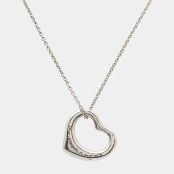 Pre Owned Tiffany & Co. Elsa Peretti Open Heart Sterling Silver Necklace