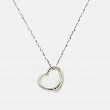 Pre Owned Tiffany & Co. Elsa Peretti Open Heart Sterling Silver Necklace