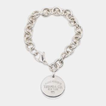 مملوكة مسبقًا Tiffany & Co. Return to Tiffany Sterling Silver Round Tag Charm Bracelet